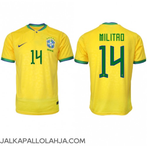 Brasilia Eder Militao #14 Kopio Koti Pelipaita MM-kisat 2022 Lyhyet Hihat